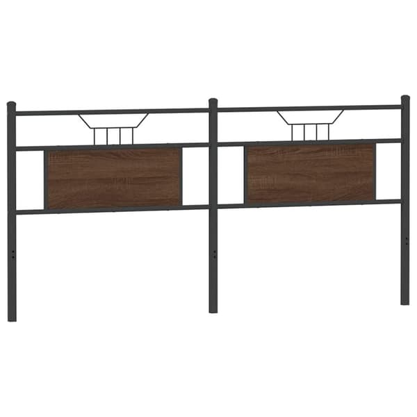 vidaXL Sängynpääty ruskea tammi 180 cm tekninen puu ja teräs