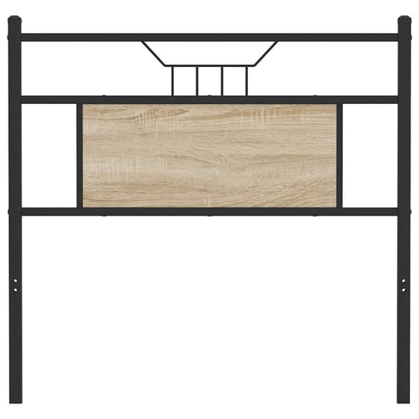 vidaXL sengegavl 80 cm konstrueret træ og stål sonoma-eg