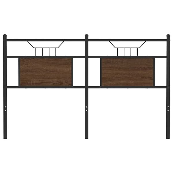 vidaXL Sängynpääty ruskea tammi 137 cm tekninen puu ja teräs