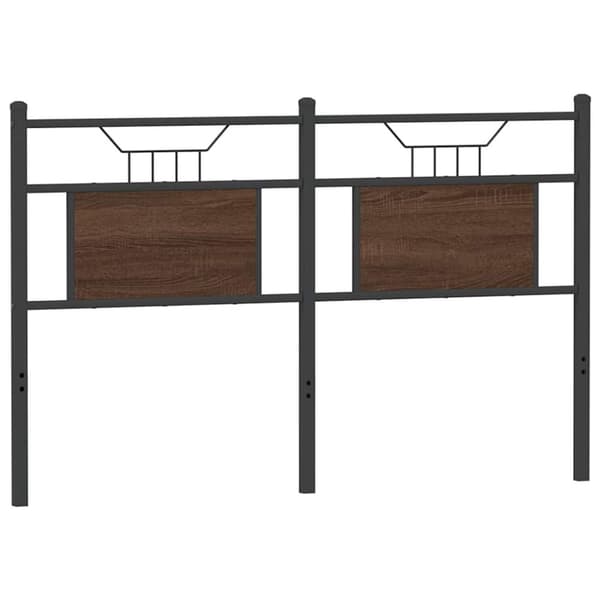 vidaXL Sängynpääty ruskea tammi 137 cm tekninen puu ja teräs