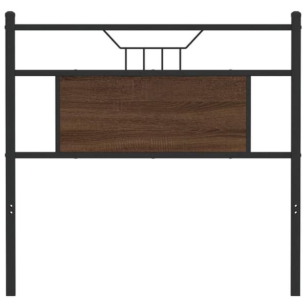 vidaXL Sängynpääty ruskea tammi 75 cm tekninen puu ja teräs