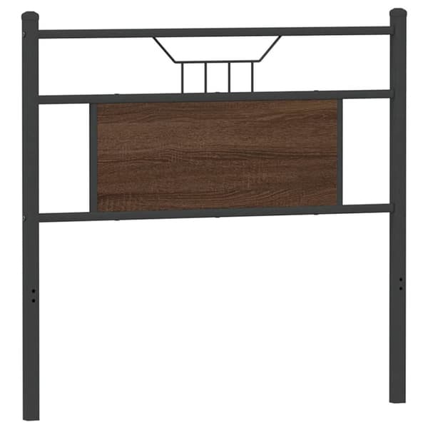 vidaXL Sängynpääty ruskea tammi 75 cm tekninen puu ja teräs