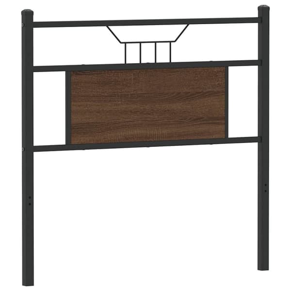 vidaXL Sängynpääty ruskea tammi 75 cm tekninen puu ja teräs