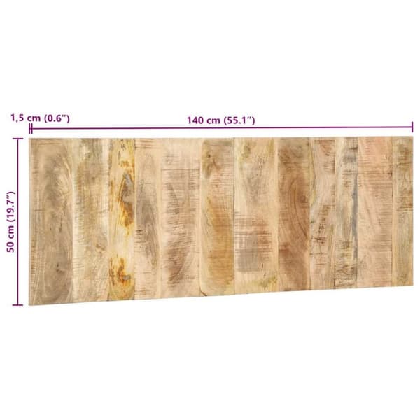 vidaXL Sänggavel 140 cm massivt grovt trä mango