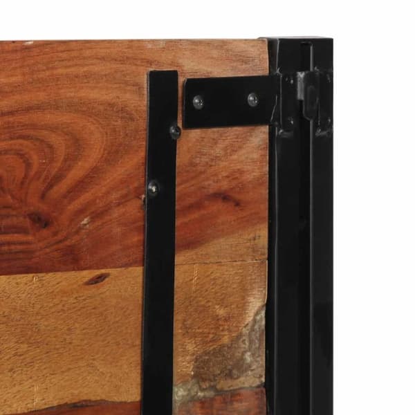 vidaXL sengegavl 120 cm gjenvunnet heltre og jern