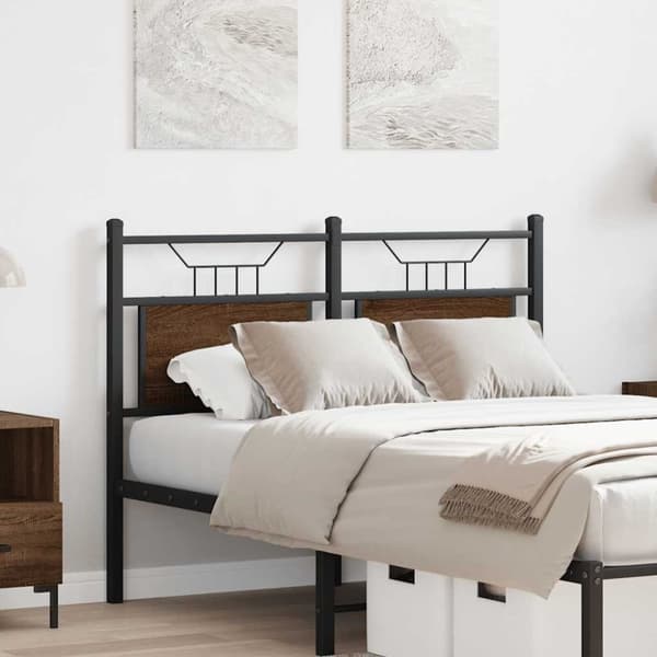 vidaXL Hodegavl brun eik 120 cm konstruert tre og stål