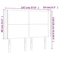 Miniatyrbild 6 av 6: Sänggavel LED svart 147x16x118/128 cm tyg