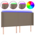 Miniatyrbild 2 av 6: Sänggavel LED taupe 203x16x118/128 cm tyg