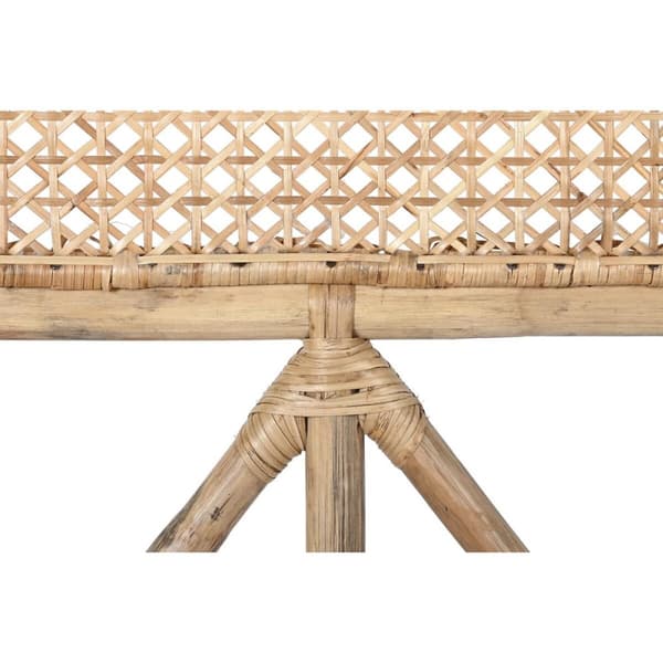 Sengegavl DKD Home Decor Natur Brun Multifarvet Metal Bambus 30 x 40 cm 100 x 4 x 90 cm 102 x 4 x 127 cm