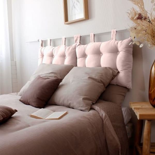 Sänggavel - Märke - Ben - 45 x 70 cm - Rosa - Elegant quiltad effekt