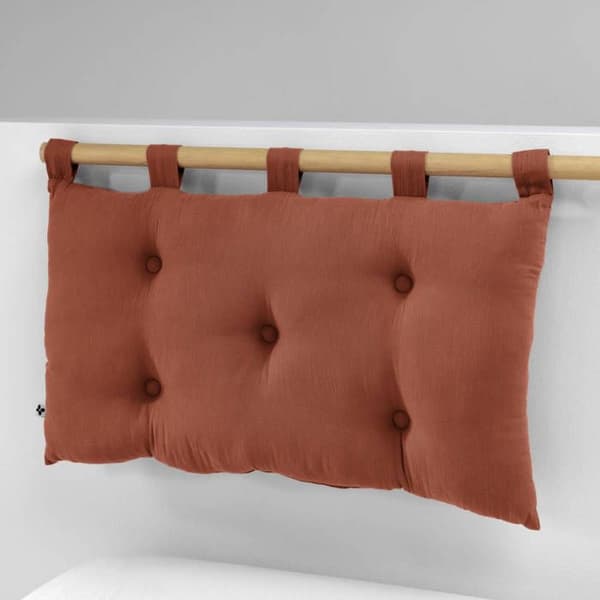 Huvudgavel 5 knappar med öglor Gaze av bomull 50 x 80 cm - Orange