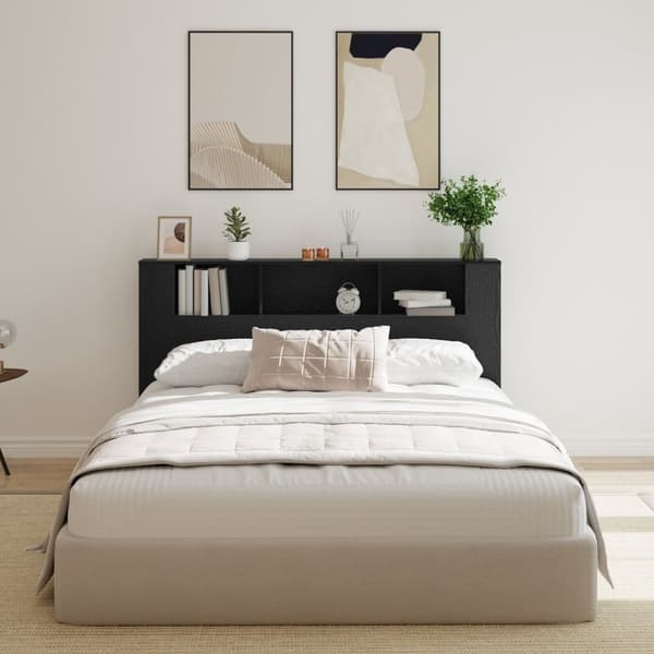 vidaXL Hodegavlskap i svart eik - 180x18.5x102.5 cm