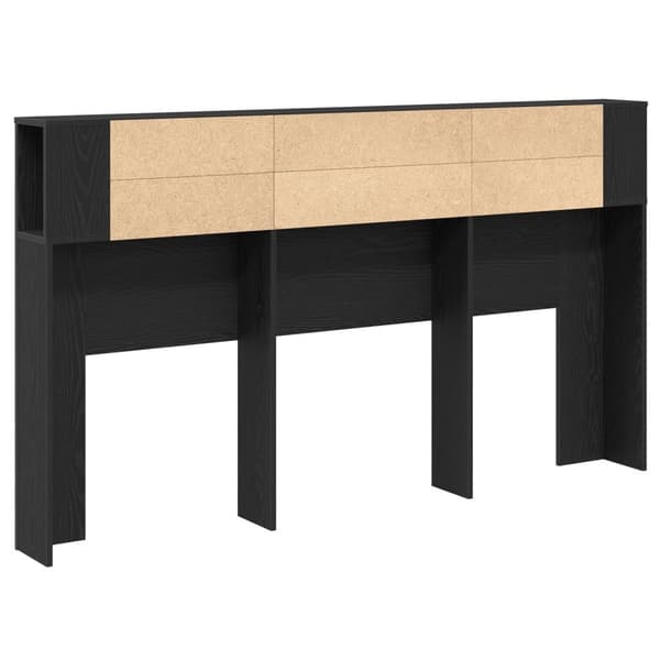 vidaXL Hodegavlskap i svart eik - 180x18.5x102.5 cm