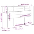 Miniatyrbilde 10 av 10: vidaXL Hodegavlskap i svart eik - 180x18.5x102.5 cm