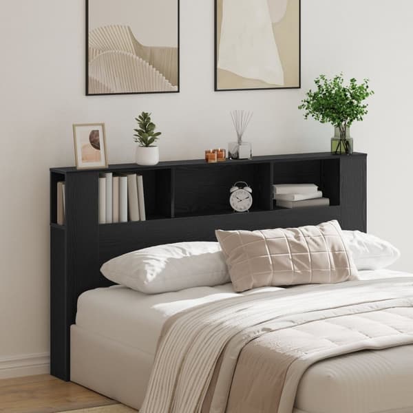 vidaXL Hodegavlskap i svart eik - 180x18.5x102.5 cm