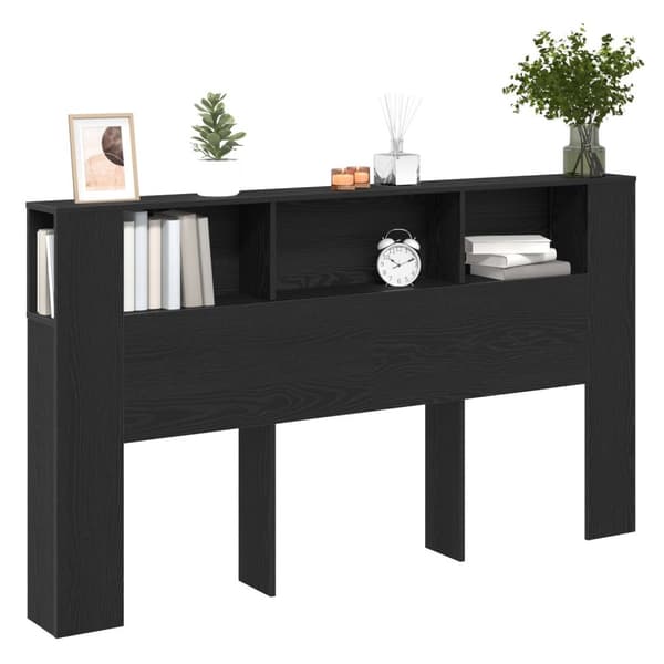 vidaXL Hodegavlskap i svart eik - 180x18.5x102.5 cm
