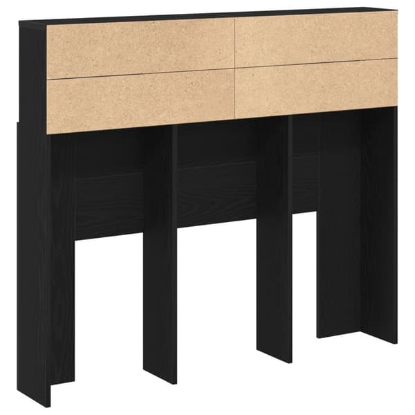 vidaXL Hovedgavl kabinet Sort egetræ Konstrueret træ 120 x 19 x 103,5 cm