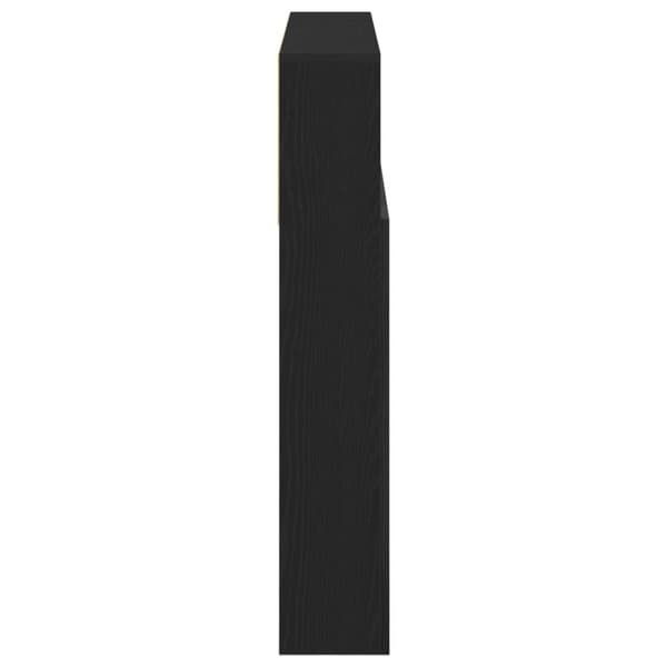 vidaXL Hovedgavl kabinet Sort egetræ Konstrueret træ 120 x 19 x 103,5 cm