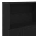 Miniatyrbilde 9 av 10: vidaXL Hodegavlskap Svart Eik 120x19x103,5 cm Konstruert Tre