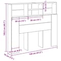 Miniatyrbilde 10 av 10: vidaXL Hodegavlskap Svart Eik 120x19x103,5 cm Konstruert Tre