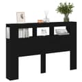Miniatyrbilde 3 av 11: vidaXL LED Hodegavl Svart Eik 160x18,5x45 cm Konstruert tre