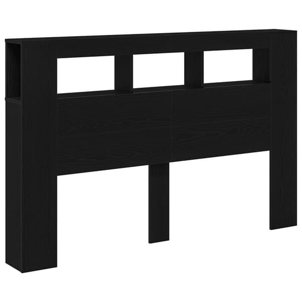 vidaXL LED Hodegavl Svart Eik 160x18,5x45 cm Konstruert tre