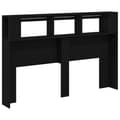 Miniatyrbilde 6 av 11: vidaXL LED Hodegavl Svart Eik 160x18,5x45 cm Konstruert tre