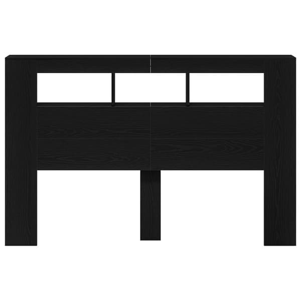vidaXL LED Hodegavl Svart Eik 160x18,5x45 cm Konstruert tre