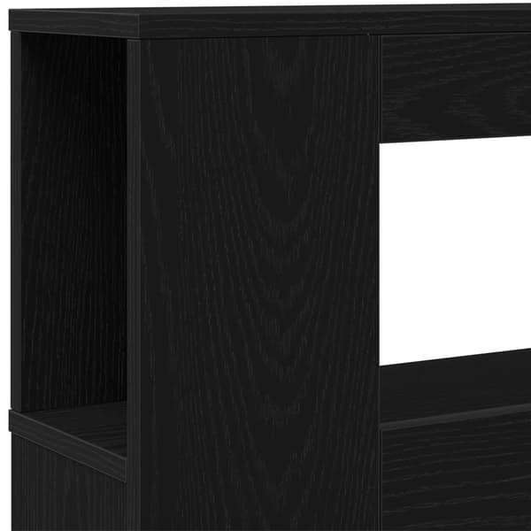 vidaXL LED Hodegavl Svart Eik 160x18,5x45 cm Konstruert tre