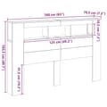 Miniatyrbilde 11 av 11: vidaXL LED Hodegavl Svart Eik 160x18,5x45 cm Konstruert tre