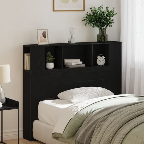 vidaXL Hodegavlskap Svart Eik 120x19x104,5 cm Konstruert Tre