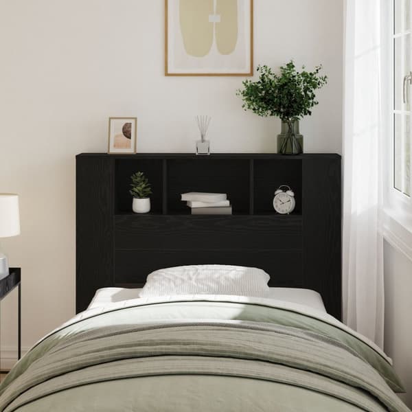 vidaXL Hodegavlskap Svart Eik 120x19x104,5 cm Konstruert Tre