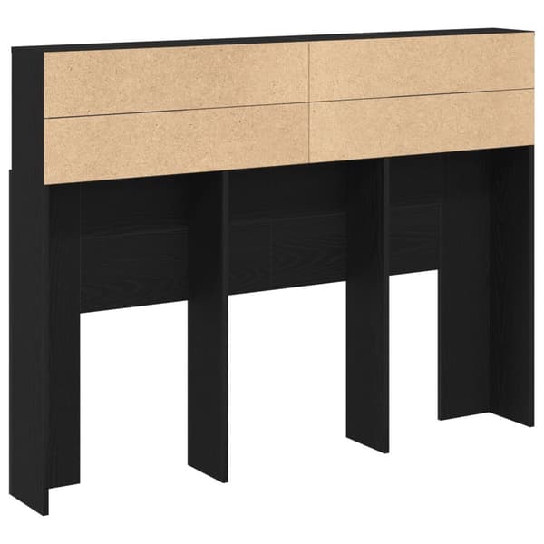 vidaXL Hovedgærde Sort egetræ Konstrueret træ 140 x 19 x 103,5 cm