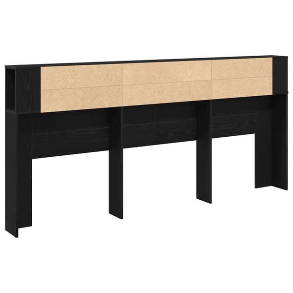 vidaXL Hodegavlskap Svart Eik 220x18,5x104,5 cm