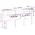 Miniatyrbilde 10 av 10: vidaXL Hodegavlskap Svart Eik 220x18,5x104,5 cm