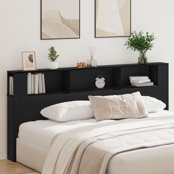 vidaXL Hodegavlskap Svart Eik 220x18,5x104,5 cm