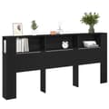 Miniatyrbilde 1 av 10: vidaXL Hodegavlskap Svart Eik 220x18,5x104,5 cm
