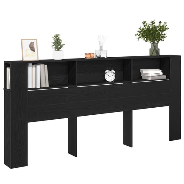vidaXL Hodegavlskap Svart Eik 220x18,5x104,5 cm