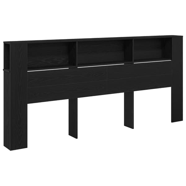 vidaXL Päätykaappi Musta Tammi 220x18,5x104,5 cm