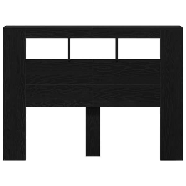 vidaXL LED Sängynpääty Musta Tammi 140x18,5x40 cm Tekninen Puu