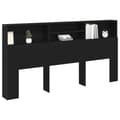 Miniatyrbilde 3 av 10: vidaXL Black Oak Hodegavlskap, 200x19x103.5 cm, Konstruert tre