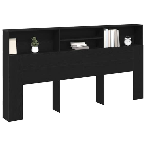 vidaXL Black Oak Hodegavlskap, 200x19x103.5 cm, Konstruert tre