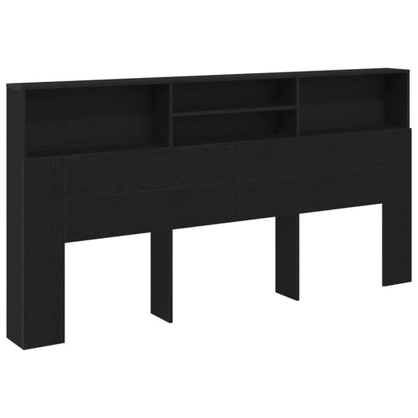 vidaXL Black Oak Hodegavlskap, 200x19x103.5 cm, Konstruert tre