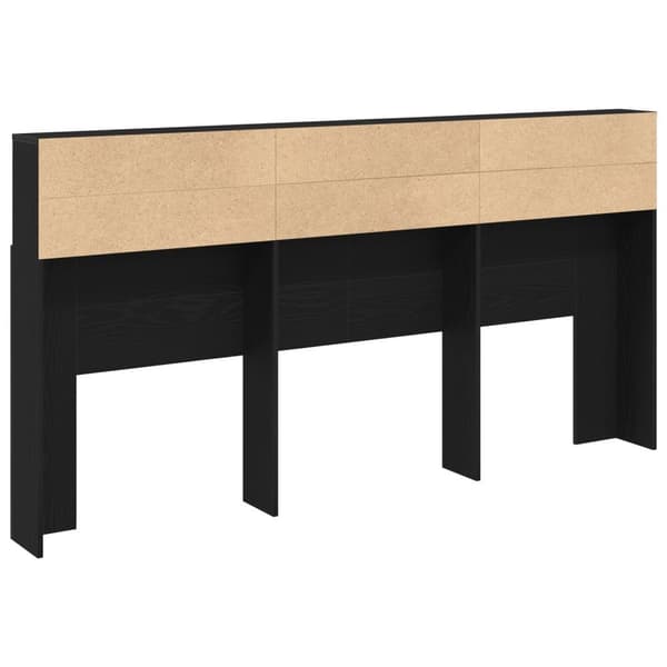 vidaXL Black Oak Hodegavlskap, 200x19x103.5 cm, Konstruert tre