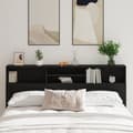 Miniatyrbilde 2 av 10: vidaXL Black Oak Hodegavlskap, 200x19x103.5 cm, Konstruert tre