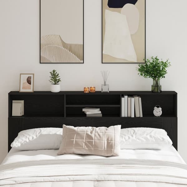 vidaXL Musta Tammi Päätykaappi, 200x19x103.5 cm