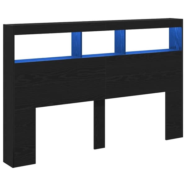 vidaXL Hodegavl skap med LED svart eik 160x17x102 cm