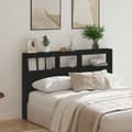 Miniatyrbilde 5 av 11: vidaXL Hodegavl skap med LED svart eik 160x17x102 cm