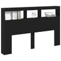 Miniatyrbilde 6 av 11: vidaXL Hodegavl skap med LED svart eik 160x17x102 cm
