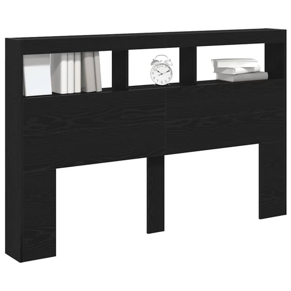vidaXL Hodegavl skap med LED svart eik 160x17x102 cm